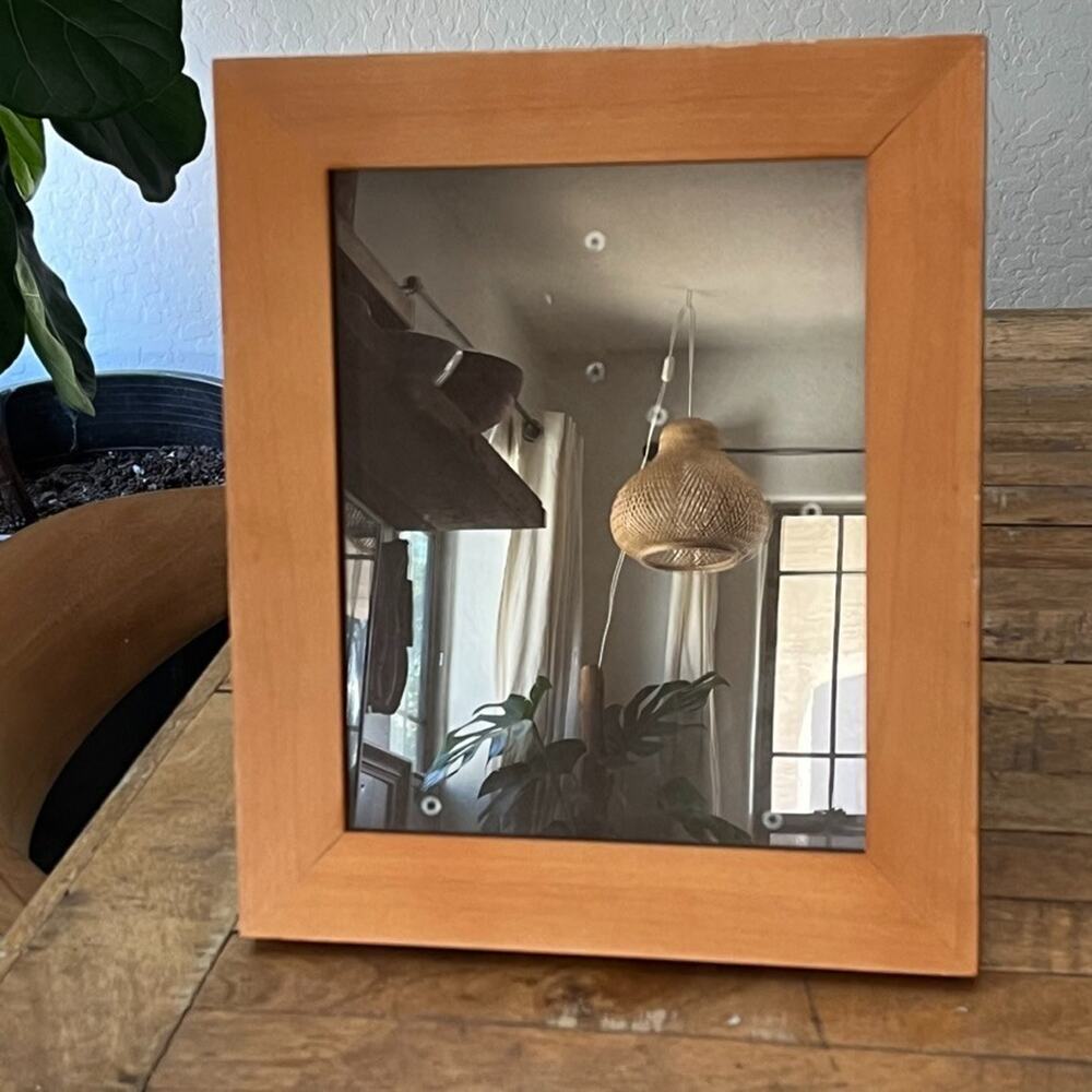 Natural Wood Photo Frame 10.5 x 13" Free Standing or Hanging Minimal Modern
